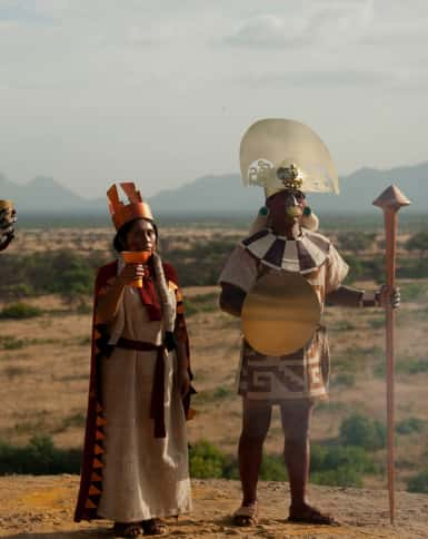 Staging of Moche culture ceremony